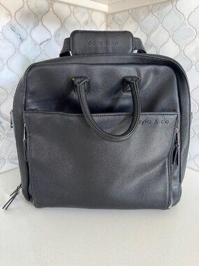 Black Ayla & Co Baby Diaper Backpack Tote